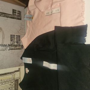 2 Girls Ribbed Long sheet Tshirt with Fringe bottom